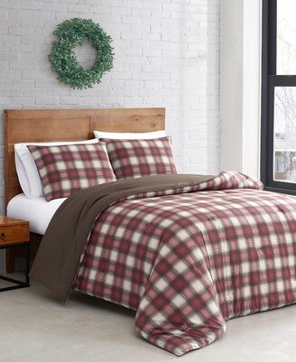 Navigation Plaid Red Reversible Comforter Set, Full/Queen