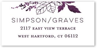 Address Labels: Garland Initials Address Label, Purple, Address Label, Matte