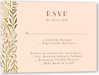 Rsvp Cards: Wonderful Weave Wedding Response Card, Pink, Gold Foil, Matte, Signature Smooth Cardstock, Square