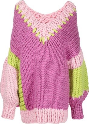 HOPE MACAULAY V-neck chunky-knit jumper
