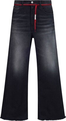 Wide-Leg Drawstring Jeans