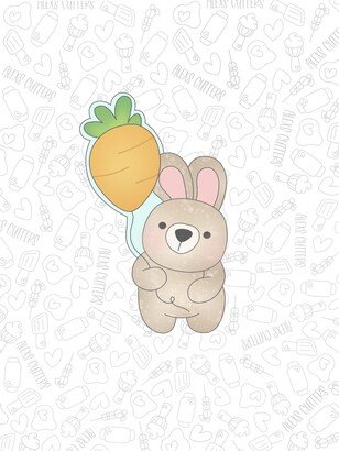 Bunny Holding Carrot Balloon