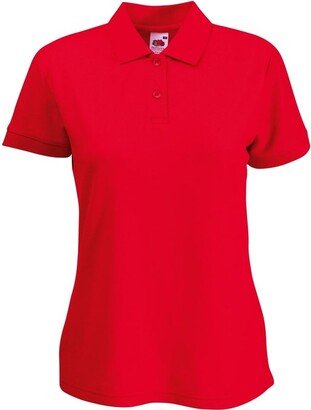 Womens Lady-Fit 65/35 Short Sleeve Polo Shirt (Red)