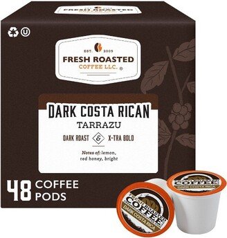 Fresh Roasted Coffee - Dark Costa Rican Tarrazu Huehuetenango Dark Roast Single Serve Pods - 48CT