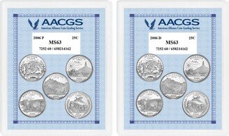 American Coin Treasures 2006P 2006D Statehood Quarters Graded MS63 Brilliant Uncirculated