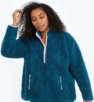 The Cozy High Pile Eco Fleece Half-Zip - Venetian & Pink Sky