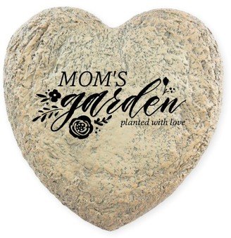 Garden Stones: Bold Script Garden Stone, Heart Shaped Garden Stone (9X9), White