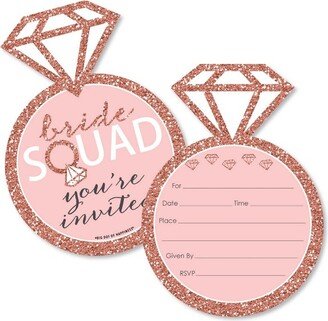 Big Dot of Happiness Bride Squad - Shaped Fill-in Invites - Rose Gold Bridal Shower or Bachelorette Party Invitation Cards with Envelopes - Set of 12