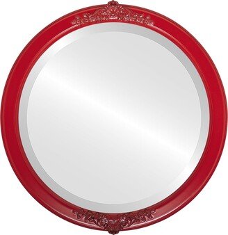 OVALCREST by The OVALCREST Mirror Store Athena Framed Round Mirror in Holiday Red