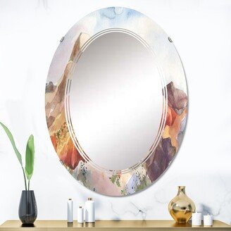 Designart 'Mountain Landscape In Autumn Colors' Printed Traditional Wall Mirror