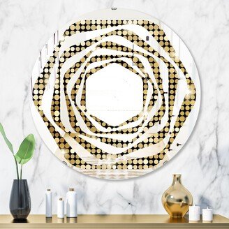 Designart 'Abstract Gold Mosaic' Printed Modern Round or Oval Wall Mirror - Whirl