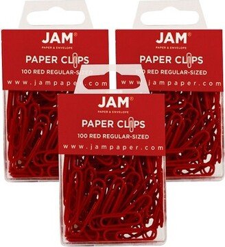 JAM Paper & Envelope JAM Paper Colored Standard Paper Clips Small 1 Inch Red Paperclips 2185200B