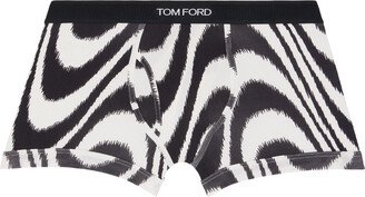 Black & Off-White Swirl Boxer Briefs