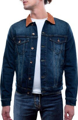 Denim Bay Suede Collar Denim Jacket