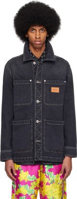 Black Patch Pocket Denim Jacket