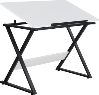 Minimalist Drafting Table For Artists Basic Drawing Deck White