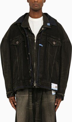 Black multi-layer denim jacket