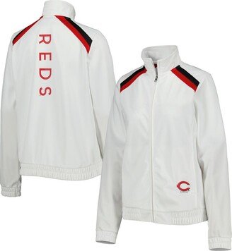 Women's G-iii 4Her by Carl Banks White Cincinnati Reds Red Flag Full-Zip Track Jacket