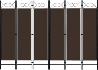 6-Panel Room Divider Brown 94.5