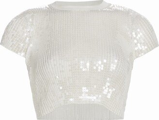 Sequin Cropped Top