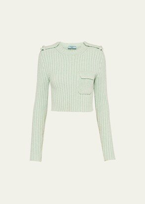 Ribbed Wool Cashmere Cropped Top