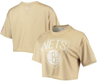 Nba Exclusive Collection Women's Tan Brooklyn Nets Sand Crop Top