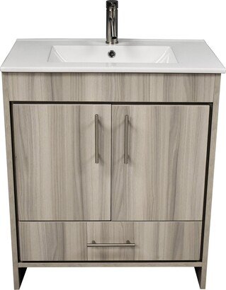 Volpa USA Pacific 30-inch Ash Grey Freestanding Bathroom Vanity Set