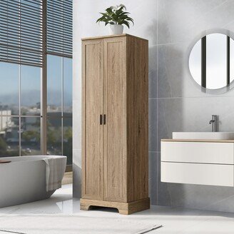 Aoolive Bathroom Tall Storage Cabinet with 2 Doors, Adjustable Shelf Free Standing Cabinet, Floor Cabinet