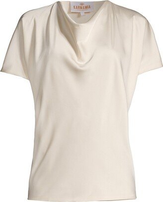 Karmamia Peony Satin Cowlneck Blouse