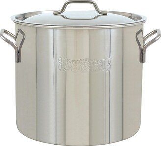 20-Quart Economy Stainless Kettle with Domed Lid and Welded Handles Standard Stockpot for Chili, Soups, Stews, and Gumbo