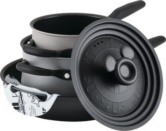 Disney D100 Nonstick, Hard Anodized Aluminum Steamboat Willie Edition 4 Piece Cookware Set