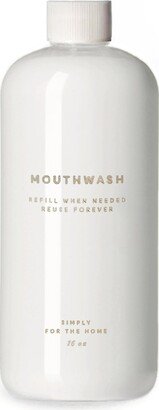 Mouthwash Bottle - 16Oz White Plastic Opaque, Refillable, Reusable, Bathroom Decor, Minimalist Design, Pump Dispensers