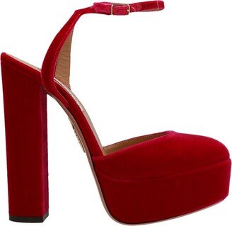 Round-Toe Platform Pumps