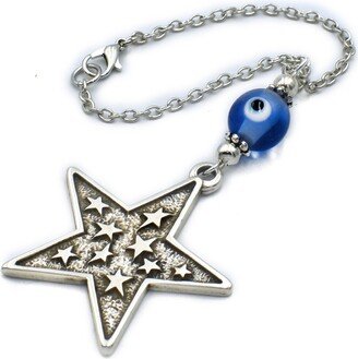 Car Mirror Hanging Accessories, Ornament, Hanger, Dangler, Decor, Evil Eye Charm, Metal Star Gifts