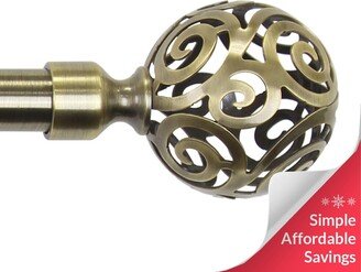 Chicology Home Chicology Curtain Rod, Art Deco Cage Finial, Antique Brass - Clare