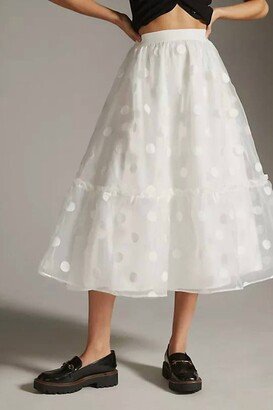 Tulle Midi Skirt in Snowflake Dot