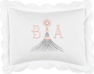 Monogrammed Scalloped Standard Sham, White