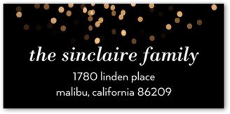 Wedding Address Labels: Twinkle Lights Address Label, Black, Address Label, Matte