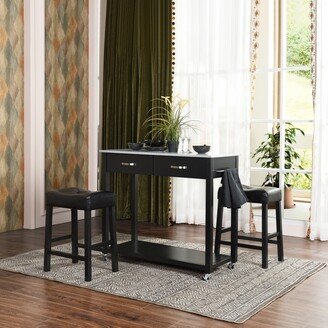 Homy Casa American Iindustrial Solid Wooden Bar table Set