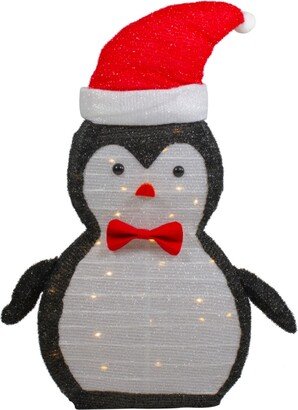 Northlight 28 Led Lighted Tinsel Penguin in Santa Hat Outdoor Christmas Decoration