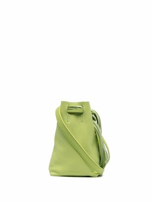 Mini Fringed Calf Leather Bucket Bag