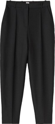 Cropped Wool Suit Trousers