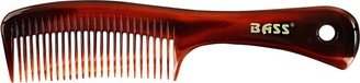 Bass Brushes Tortoise Shell Finish Grooming Comb Premium Acrylic Wide Tooth Style With Long Handle Wide Tooth Style With Long Handle