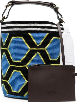 Hexagon midi bucket bag