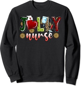 Holly Xmas Jolly Nurse Christmas Shirts For Mens Womens Sweatshirt