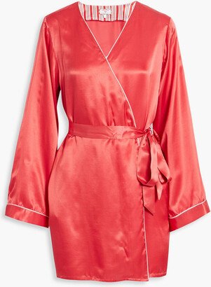 Langley embroidered satin robe