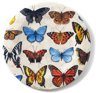 Bamboo Table Field Guide Butterflies Shatter-Resistant Bamboo Dinner Plates, Set of 4