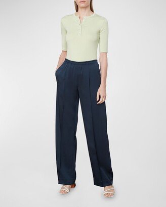 Drop Waist Wide-Leg Pull-On Pants