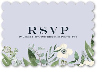 Rsvp Cards: Artistic Garland Wedding Response Card, White, Signature Smooth Cardstock, Scallop