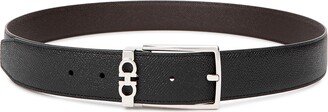 Black Grained Leather Belt-AA